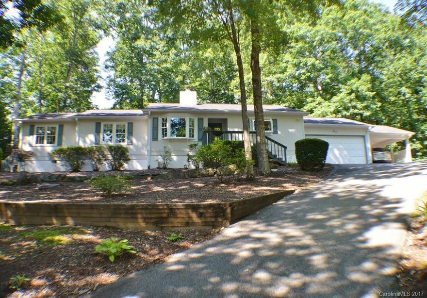 Well maintained home within walking distance to Tryon. This one level home features a roomy kitchen w/ granite counters, tile backsplash & lots of cabinet space. Spacious living room w/ vaulted ceiling & gas log fireplace which is adjacent to the formal dining room w/ wood flrs. The split floor plan gives you 2 nicely sized guest bedrooms plus an additional office/flex space. Large 2 tiered deck gives you plenty of outdoor space accented by the landscaped yard. Winter view. Move-in ready.