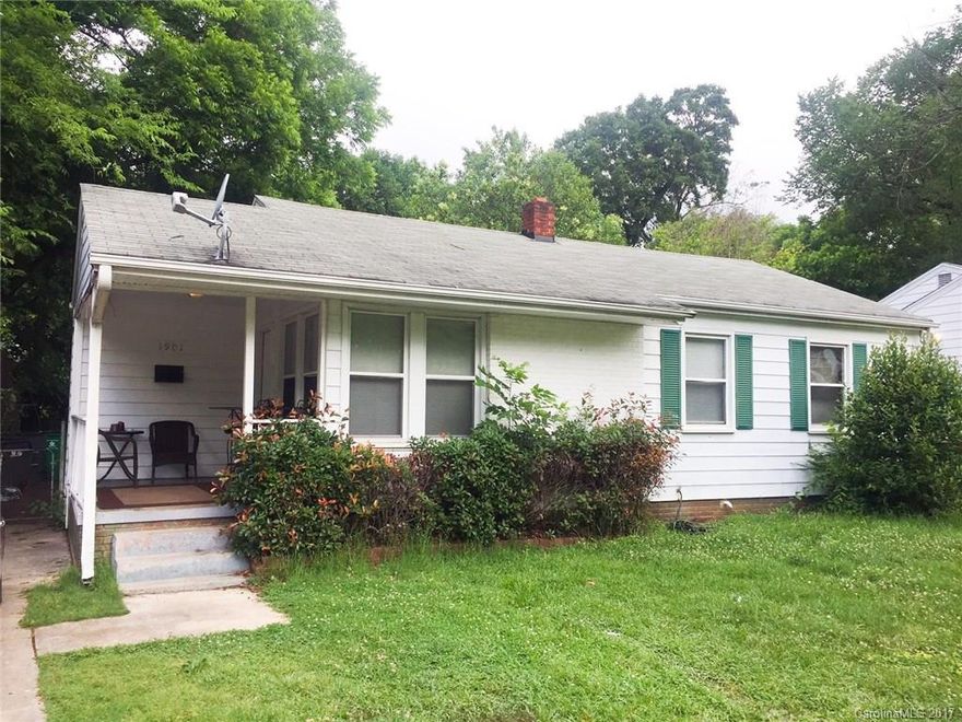 INVESTOR or HANDY HOMEBUYER SPECIAL for those in search of an in-town location near Midwood & NoDa. Walkable to the new park-n-ride; right around the corner from the coming light rail. Home has lots of potential with hardwoods under carpet on a prime, level urban infill lot (~60x150). Convenient area of Charlotte with lots of renovations happening nearby. Currently rented month-to-month, but tenants moving out end of June. Please allow 24 hours notice for showings.