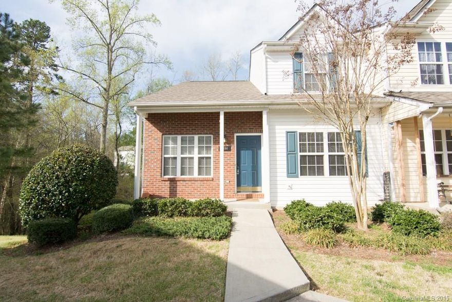 GREAT TOWNHOUSE IN INDIAN LAND with low South Carolina taxes!!!!  Spacious 3 bedroom 3 full bath townhouse with more than 2000 square feet to spread out.  Loft on second floor can be easily converted to 4th bedroom.  Over-sized deck and patio on end unit with beautiful views of natural wooded area. Convenient to all the new shops and restaurants in the area and minutes to Ballantyne. Relax at community pool.