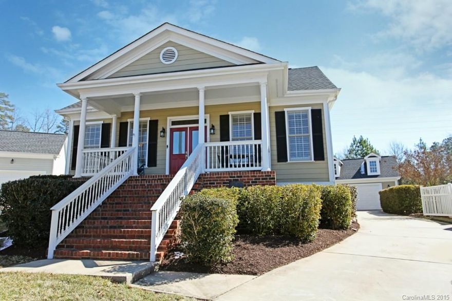 Wow!! Fabulous RANCH with PRIVATE Patio & Hot Tub!  Charming Front Porch and comfort invites you in! Kitchen with rich cherry cabinetry, ss appliances,  breakfast bar and area. Large Master Suite with luxurious Bath! Great Room open and flowing with gas fireplace. 3 Car Garage. Fenced Yard and located across from lovely pocket park. All set minutes from I-77 and in amenity rich Baxter Village with pool, walking trails, tennis, shopping, library, YMCA, restaurants and more!!! MUST SEE!