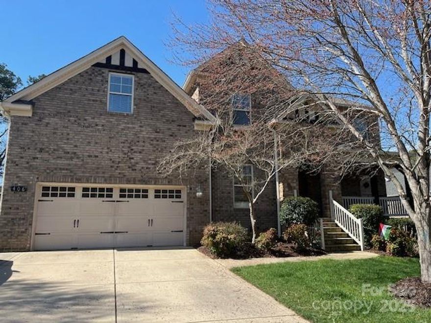 Beautiful, full brick home within the award winning Weddington School district. Hardwoods throughout main floor with dedicated office, dining and oversized great room. Gourmet kitchen with white 42 inch cabinets, tile backsplash, granite counters, stainless steel appliances & extra large breakfast bar. Primary bedroom on the main with tray ceiling, large spa-like bath with double vanities and separate jacuzzi tub. 2nd floor features loft plus huge bonus room.  Beautiful, flat cul-de-sac lot with an abundance of privacy. Backyard features deck, patio & firepit. 3 car tandem garage.