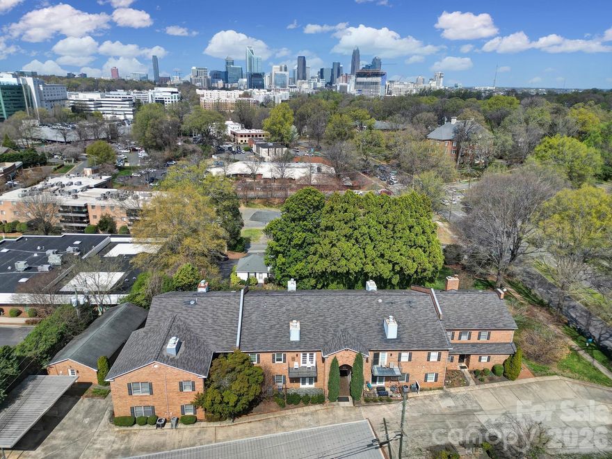 LOCATION, LOCATION, LOCATION! Incredible Myers Park location just off Queens Road that truly can’t be beat.

This spacious main-level 2-bedroom, 2-bath condo offers comfortable living in one of Charlotte’s most desirable neighborhoods. As you enter, you’re welcomed by a large living area featuring a wood-burning fireplace and plenty of space to relax or entertain.

The oversized primary suite includes a walk-in closet and private bathroom, while the generous guest bedroom and full bath provide flexibility for guests or a home office. Step outside to the large private patio, the perfect spot to enjoy your morning coffee or unwind in the evening.

Additional highlights include an in-unit laundry room (washer and dryer convey), a deeded covered parking space, and a storage unit located at the back of the complex.

Enjoy an unbeatable walkable lifestyle with close proximity to Edgehill Park, Freedom Park, the Little Sugar Creek Greenway, plus countless restaurants, shops, and more.

Don’t miss this opportunity to own in the heart of Myers Park!