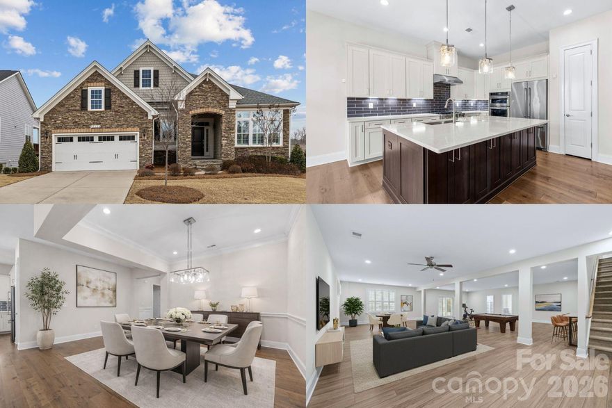 A true standout home offering high-end finishes, pristine condition, and a finished basement that lives like a second home. Thoughtfully designed and beautifully maintained, this property delivers the rare combination of elegant main-level living plus expansive lower-level space that adds serious flexibility for entertaining, hobbies, fitness, or extended guests.

The main level features a bright, open layout centered around a spacious living area that flows effortlessly into the kitchen and breakfast nook—perfect for everyday comfort while still feeling refined and upscale. The primary suite is generously sized and positioned for privacy, with a well-appointed bath and excellent closet space. A dedicated office provides an ideal work-from-home setup, and the overall floor plan feels both functional and intentional—designed to live easily without wasted space.

The finished basement is where this home truly separates itself. With an enormous recreation area, additional bonus room, full bath, and storage space, the lower level creates the feel of a second living environment—ideal for movie nights, game day gatherings, visiting family, or creating the ultimate hobby or fitness retreat. This is the kind of basement space buyers consistently search for and rarely find in this community.

Located near Lake Wylie and the Palisades area, residents enjoy a lifestyle that blends natural beauty with resort-style amenities including indoor and outdoor pools, fitness center, tennis and pickleball courts, and an active community atmosphere. Convenient to shopping, dining, and major commuter routes, this home offers an exceptional balance of comfort, convenience, and quality.