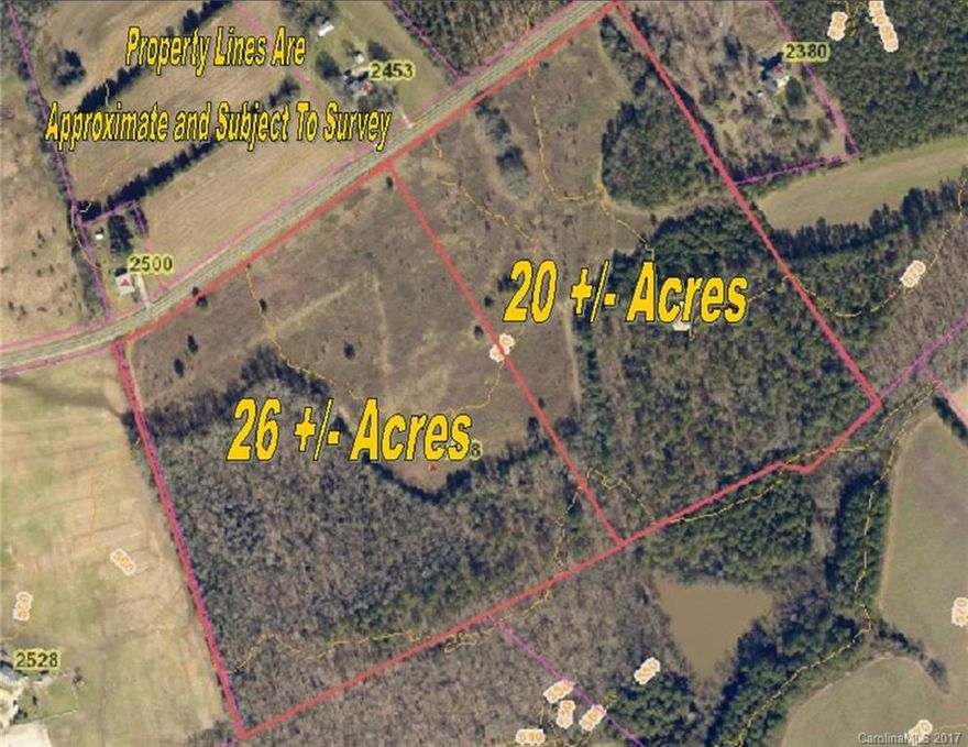 Beautiful tract of land within minutes of Rock Hill and very easy drive to Charlotte.  This property is a great mixture of pasture and woods.  The wooded area in the back half of the property are very open and a great mixture of hardwoods and pines.  Several great build sites on the land, either up front in the pasture or build back in the trees for added privacy.  More acreage is available.