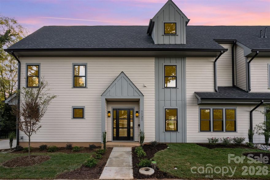 This stunning new construction townhome is a duet with a private entry, and NO HOA. A classically modern interior with over 2,500 sqft of living space. Bright, light-filled entryway with a glass front door. Entryway custom built-ins with open cabinets, bench and hooks. An open main living area with 10ft ceilings makes this home perfect for entertaining! The modern neutral-toned fireplace wall is a great focal point of the room. Gorgeous Calacatta quartz countertops & custom white cabinetry add brightness to the kitchen & bathrooms, while the matte black fixtures are a beautiful contrast. The kitchen features an island w/ seating space, tall cabinetry, white tiled backsplash, gas range, stainless steel appliances & pantry closet w/ built-in shelves. Oak wood plank flooring throughout the entire home. Modern floating vanity in the powder room adds style. On the second floor, the primary suite includes a spacious bedroom, double closets, beautifully tiled bathroom, spa shower w/ rainfall shower head, tiled bench & glass door. Two additional bedrooms share a Jack-and-Jill bathroom with beautiful contemporary green cabinetry, dual vanities and linen cabinet for extra storage. The third floor is a fantastic bonus space with its own half bathroom for convenience. This large, versatile room is perfect for a workspace, movie room, gym area, and more! 2-Car Garage w/ EV outlet. Fully fenced side yard area! Our preferred lender is offering $20,000 towards closing costs and interest rate buydown, or 100% Financing with no PMI. Contact the preferred lender for details. 1121 Condon Street is part of a modern duet, a corner lot with a private entry. Brand-new construction, no HOA and no CCRs. See the full feature list for this incredible home!  The other townhome in this duet is also available - 2001 Renner St. MLS #4309572. The full Duet is listed as MLS #4312433.