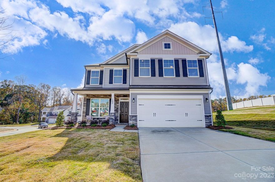 This 2-story, 4-Bedroom/2.5-Bath Drexel plan has over 2,500 SF of living space. The kitchen features white cabinets, quartz countertops, a tile backsplash, and stainless appliances including a gas cooktop and a large, walk-in pantry. The study with French doors makes an ideal home office, and beautiful and durable Enhanced Vinyl Plank flooring runs throughout the main living spaces. Enjoy the outdoors on the covered rear porch or brick paver patio with fire pit. The upstairs features the primary bedroom, three secondary bedrooms and a loft. The primary bath has a garden tub and tiled shower with bench seat. Other 'Extras' include a fireplace in the family room, a drop zone, and an upgraded trim package. Ask about the SMART features included in this home. Ask about special below-market financing available on this home!