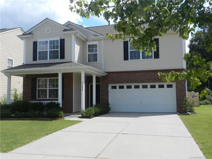 Well maintained 2 story home in Ballantyne area and great schools. Large private fenced yard backing to wooded area. Large kitchen with 42' cabinets open to breakfast area and family room, refrigerator, washer, dryer, and deep freezer will remain. Master bedroom on second level with a  large walk in closet, 3 spacious secondary bedrooms and a bonus room. Roof replaced in 2014. Community offers Pool, playground, and Recreation area . Close to shopping and restaurants. Move in ready!