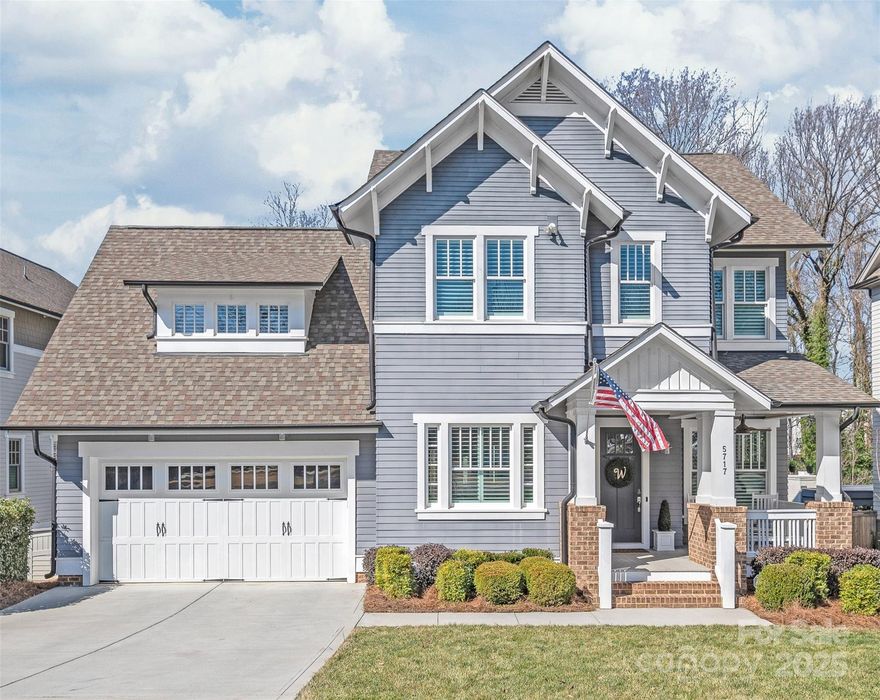 This beautiful craftsman style home is located in the heart of Southpark-walkable to shopping, dining, Park Road Park, and the greenway!  When you arrive, the inviting front porch will be sure to capture your attention.Step inside to be captivated by high ceilings, hardwoods throughout, lovely natural light,  plantation shutters, and a spectacular floorplan. The kitchen will blow you away with it's expansive cabinet space, massive island, and all of the countertop space you could ever need!The open floorplan makes for easy daily living as well as entertaining. The space naturally flows to the large screened porch  with amazing heaters that overlooks a fenced-in yard. Escape upstairs to find the bonus room and bedrooms where hardwoods, great finishes, and high ceilings continue. The primary bedroom with en-suite gives you a great space to retreat. Take note of the many built-ins for tons of storage. A nice extra privacy feature is the parcel behind the home is a tree save! Welcome home!