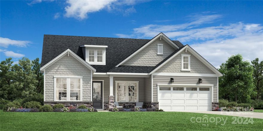 Introducing the highly sought after Tahoma Ranch floorplan, a masterpiece of modern design and luxury living. This home boasts an open-concept layout with bright, expansive living spaces enhanced by soaring 10' ceilings and elegant 8' doors. The impeccably designed kitchen features a generous center island with storage, a breakfast bar, ample counter and cabinet space, a sizable walk in pantry, and a dedicated workspace. The dining area flows seamlessly into the spacious rear covered patio, perfect for entertaining. The luxurious primary suite offers a spa-inspired bath with dual vanities, a lavish shower with a seat, a private water closet, and a massive walk-in closet. Two additional bedrooms provide versatility, including one with its own private ensuite bath, ideal for guests or multi-generational living. The second bedroom is conveniently near a full hall bathroom. Experience refined living in this exceptional home, where every detail is thoughtfully crafted for you!