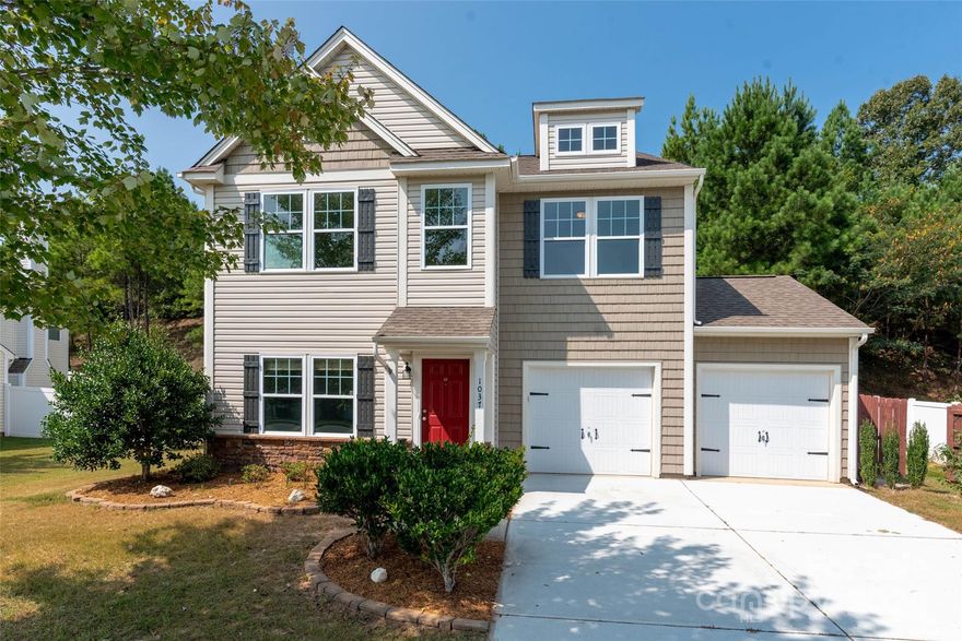 This beautiful 4-bedroom, 2.5-bath home offers an abundance of space & thoughtful details. An oversized family room is perfect for gatherings, while the home office provides a quiet space to work or study. The kitchen boasts granite tops, center island & both a butler's pantry and walk-in pantry. LVP flooring runs throughout the main for a modern, low-maintenance finish. A conveniently located mud room has a drop zone & closet. Moving upstairs you’ll find plenty of room for everyone. A versatile loft offers endless possibilities. The owner's suite features an accent wall & ensuite w/large W-I closet. Three secondary bedrooms & full bath complete this amazing space. The upper floor has brand new carpet & the entire interior has been freshly painted.  You are welcomed outdoors by a large, custom covered patio features a vaulted wood ceiling and ceiling fan, perfect for relaxing in the evening. This home is located in a popular neighborhood close to shopping, dining & entertainment venues