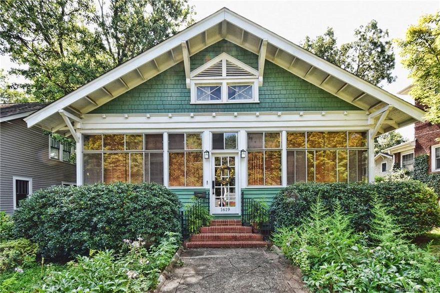 Featuring one of Dilworth's original bungalows, built in 1926. Well maintained with many original features including front door w/stained glass side lights & transom; two beautiful wood pocket doors; transoms over bedroom doors; four fireplaces (one permanently closed).  Ceilings are over 10' except in Kitchen.  Wood floors in formal rooms with 10" baseboards. Back deck for viewing lush gardens with many perennials.  Private, fenced backyard.  Walk to South End retail/restaurants & Latta Park.