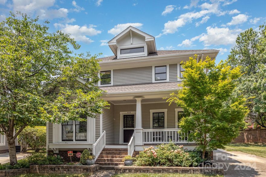 Charming Dilworth Craftsman-style home in Olmsted Park. Located on a shady tree-lined street, walking distance to all that Dilworth and South End have to offer. Enjoy local restaurants, shopping & entertainment nearby. This spacious 2-Story home offers a great floor plan. Gleaming hardwood floors on the main level. Light & Bright Great room w/Gas-log Fireplace. Large Eat-in Kitchen w/Granite Counters & SS Appliances. Formal Dining room or Office also located on main level. Washer/Dryer included & conveniently located in closet off the kitchen. The Primary bedroom is upstairs and includes a Walk-in closet. Luxurious Spa-like Primary Bath features Double Vanities & Large Shower. Enjoy Southern Living at it's finest on the covered front porch or the expansive back patio, great for relaxing or entertaining. Private driveway suitable for two vehicles. Water, Sewer, Trash & Lawn Maintenance Included in rent. Tenant is responsible for watering the lawn. Pets Conditional on size & breed.