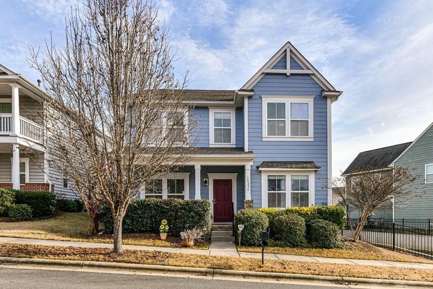 Welcome to this charming 4 bed 3 bath home in the desirable Parkway Crossing neighborhood! Relax on the rocking chair front porch before entering the spacious interior.  The open-concept kitchen boasts ample counter space, a kitchen island, stainless steel appliances, and granite countertops, complemented by a convenient butler's pantry.  Downstairs offers a versatile flex space that doubles as an office.  The primary bedroom features a tray ceiling, a large walk-in closet, and a luxurious bathroom with a separate tub and shower.  Stay organized with the drop zone, and enjoy the fenced backyard for added privacy.  Your dream home awaits!