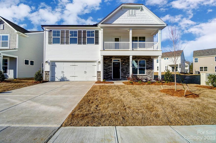 Proud to be named 2023 Builder of the Year, by the Home Building Association of Greater Charlotte! This Wilmington plan has 4 bedrooms and 2.5 baths. The main level features a large kitchen that opens to a breakfast area and adjacent family room, a study with French doors, and a dining room. The kitchen has white cabinets, quartz counters, a tile backsplash and stainless appliances including a gas cooktop. The second floor includes the primary suite, along with three additional bedrooms, a hall bath, laundry room and a loft. The primary bathroom has a garden tub and separate tiled shower. Additional upgrades include a fireplace in the family room, composite stairs w/metal balusters, and a rear 8x10 patio. Ask about the SMART features included in this home.