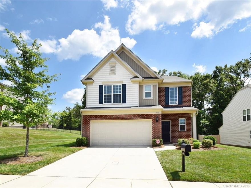 Fantastic home in Park South Station. Relax on your back patio overlooking the woods or walk to the community pool/clubhouse/fitness center. This home features an open floor plan with plenty of space to entertain and the finishes you want with prefinished wood floors, wrought iron balusters, drop zone, granite counters, stainless appliances and more. On the 2nd floor: a large master suite with dual vanities and walk-in closet with custom closet system, two large secondary bedrooms and a loft.