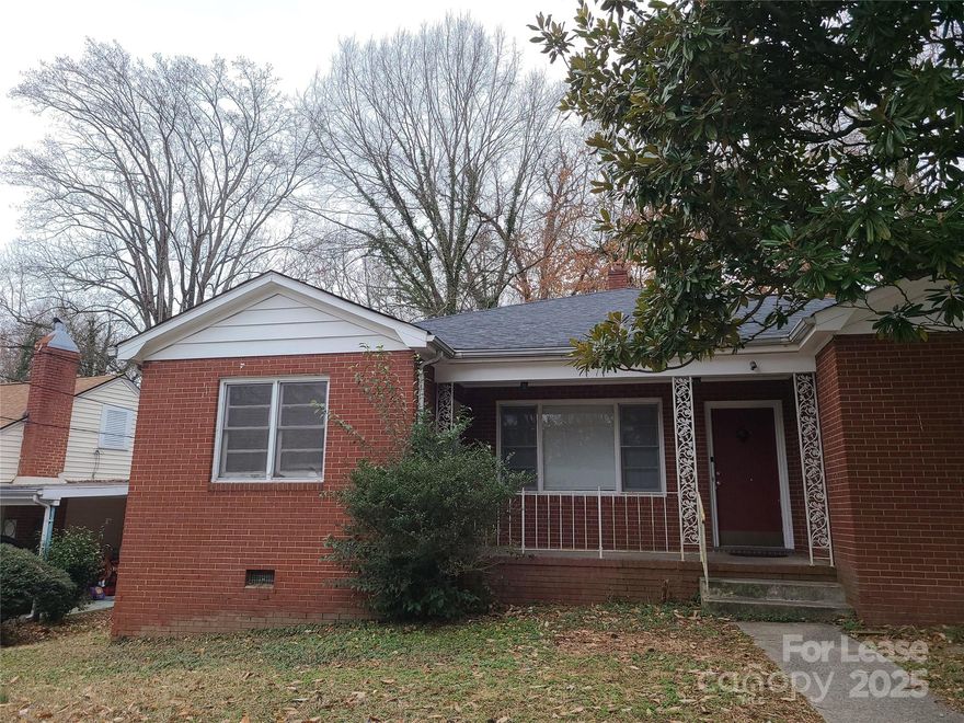 Duplex near the heart of Concord.  Affordable 2 bedroom, 1 bathroom home with Range and Refrigerator, Central A/C, Covered Front and Back Porches. Spacious layout with LVP/Hardwood Flooring.  Will allow a pet under 20 lbs with $400 pet fee.  NOTE: The access to basement is a common hallway that is secured from both sides and basement is shared. Washer/Dryer connections are in basement and each unit has its own separate connections.