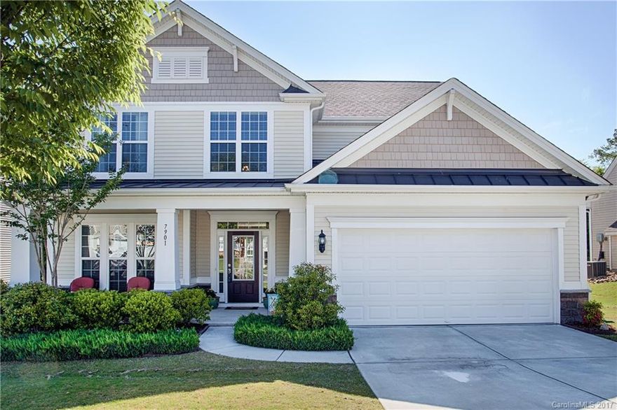 Professional landscaping lines the fully fenced backyard while the woods provide extra privacy for this Spacious home.Deck just restained.Hardwoods thru out the main flr.Formal Dining Rm accent by wainscoting, tray ceiling and crown moulding.Open Kitchen has SS appliances, Granite countertop,gas cooking and walk in pantry. Bedroom w/full bath on Main is perfect for a Mother in law suite.Bonus Rm is wired w/surround sound speakers. Dual HVAC units. Mins to Ballantyne area or downtown Waxhaw.