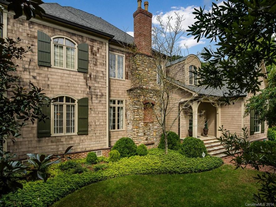 Exquisite European-inspired estate located on a quiet cul-de-sac with heated pool.  Breathtaking heart of pine floors throughout most of the main living area.  Soaring 12'-18' ceilings on the main and 10' on the upper. Master suite with morning bar, views of relaxing terrace overlooking pool. Gourmet kitchen open to great room and breakfast.  Upper level features 4 large bedrooms, office/hobby room and 2nd porch with a view of the amazing yard and pool.  Unfinished space above garage & 3rd floor