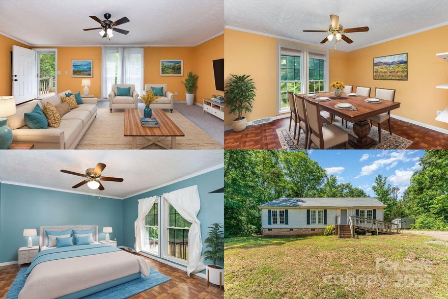 A Private Retreat Where Space and Comfort Meet! Tucked away on over an acre in a tranquil, park-like setting, this home offers the peaceful seclusion you crave. Set well back from the road and surrounded by trees, it feels like your own personal sanctuary—yet you’re just minutes from shopping, dining, and everyday essentials. Inside, the spacious layout invites you to relax & recharge. The spacious living room features classic crown molding, creating an airy yet cozy feel. The kitchen shines with a center island, warm wood counters & a welcoming breakfast bar—ideal for gathering, cooking & connecting. The sun-drenched primary suite offers a true sense of retreat, complete with a walk-in closet & double vanities for ease & comfort. Additional bedrooms provide flexible space for family, guests or your favorite pursuits. Come discover the rare harmony of solitude & convenience—and picture the life you’ll love building here. Schedule your private tour today!