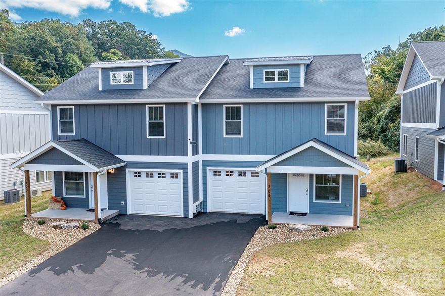 Savvy investors take note! Welcome to this DUPLEX : Two townhomes both with 3 bed/3 bath in the new Sycamore Cove neighborhood! A perfect Asheville getaway while you are in town and short-term rent when you're away.  It's well equipped with quality finishes including granite counters, engineered hardwoods and a finished garage space. The garage is heated and air conditioned which adds +/- 180 SQ FT to this floor plan - perfect for a rec room or additional sleeping space. Relax by the creek at the fire pit or on the sunny back deck. Enjoy subdivision amenities including a large playground and grill/fire pit. Property is often rented, showings currently available subject to change.