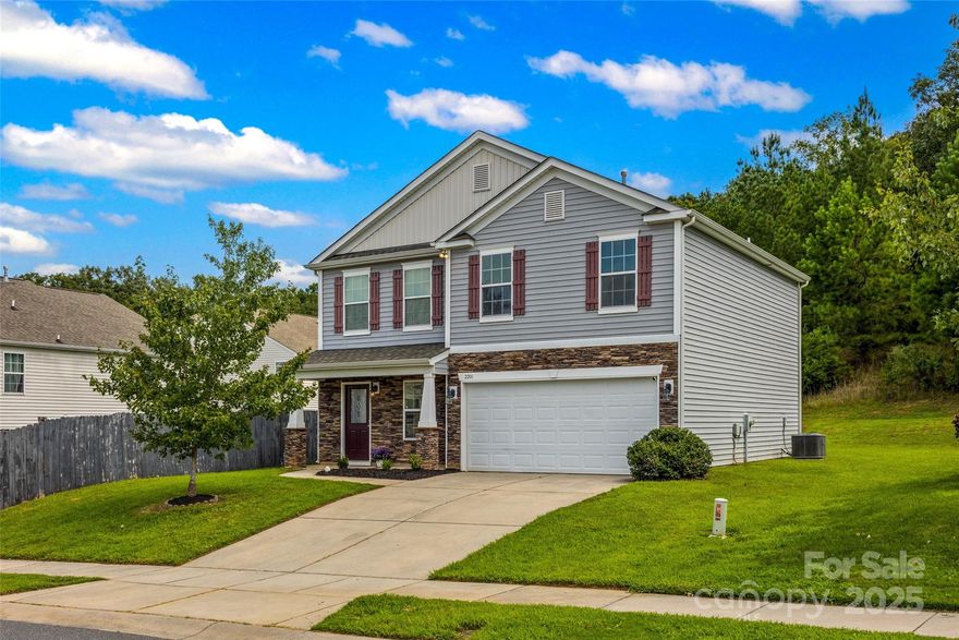 Welcome to this spacious 3-bedroom, 2.5-bath home in the desirable Reid Pointe neighborhood of Indian Land. Freshly painted and move-in ready, designed with comfort and convenience in mind, every room in this home is generously sized and offers excellent storage throughout. The open layout features a huge kitchen with a center island, abundant cabinet space, and a sunny breakfast area that flows seamlessly into the living and dining spaces—perfect for everyday living and entertaining. Upstairs, the large bedrooms provide plenty of room to relax, while the primary suite includes a private bath and HUGE walk-in closet. Enjoy peaceful evenings in the backyard, which faces the woods for added privacy, or take advantage of community amenities including a pool. A two-car garage provides even more storage and functionality. Conveniently located near Ballantyne, Charlotte, and major highways, this home combines suburban comfort with easy access to shopping, dining, and employment centers.