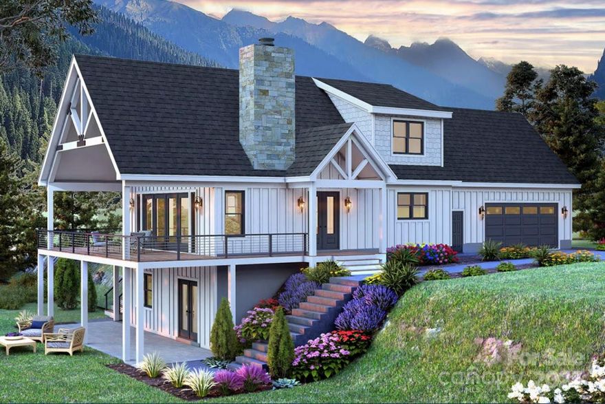 Welcome to this exceptional new proposed construction home in the sought-after Old Oaks Estates, set on 2.02 acres of pure mountain beauty! From the moment you step inside, you'll be wowed by the soaring two-story vaulted ceiling and the open, light-filled living, kitchen, and dining areas. The great room features a dramatic wall of glass that leads to a vaulted porch with show-stopping views of Table Rock and Hawksbill Mountains.

The main level offers a luxurious, spa-inspired primary suite, a stylish half bath, a convenient laundry room, and an oversized double garage. Upstairs, there are two more spacious bedrooms, a full bath, and a flexible bonus room—perfect for a media room, office, or play space.

Need more room? The walk-out basement is already rough-plumbed for a bathroom and a second kitchen, giving you endless possibilities to customize your dream space.
Private, peaceful, and picture-perfect—this home has it all! Reserve and pick out your personal touches.