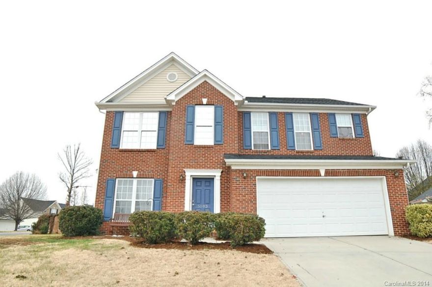 Wonderful home with brand NEW carpet throughout!  Freshly painted! Brick front!  Open floorplan with soaring ceilings in great room!  Spacious kitchen and dining area.  Large and bright sunroom leads to patio with pergola and stonework.  Office/guest room downstairs. 4 Bedrooms upstairs, hall bath with dual sinks.  Master suite has walk-in closet, dual sinks, garden tub and separate shower.  Corner lot is fenced with irrigation and a shed.  New roof in 2011.
