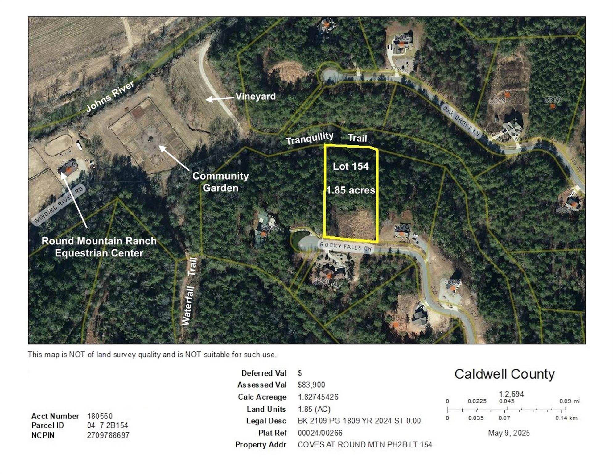 1.85 acres Lot 154 Rocky Falls Lane 154