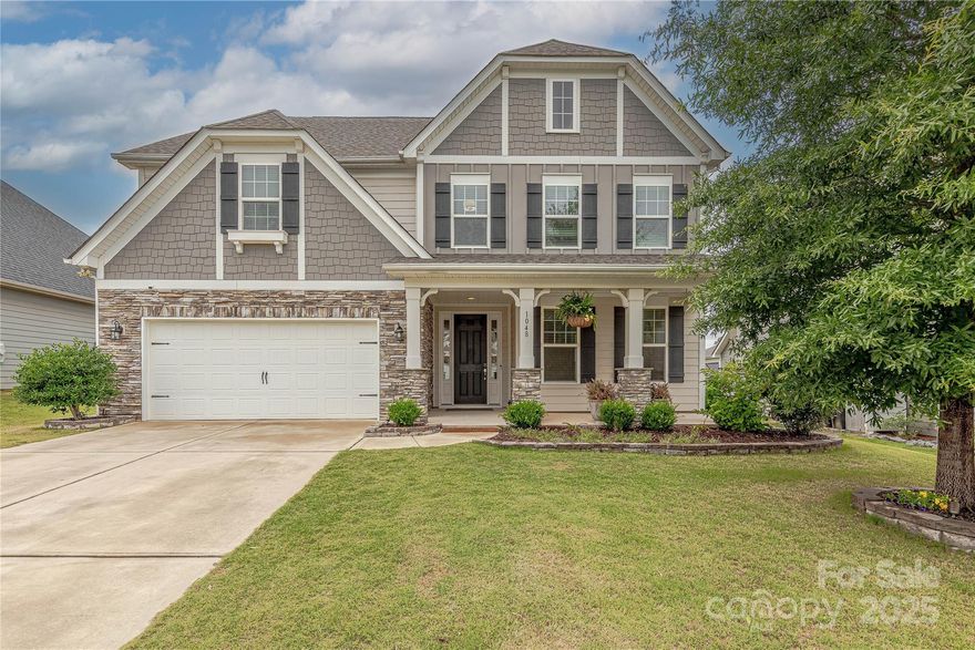 Situated on a premier lot in desirable The Overlook at Barber Rock this Morrison floor plan has been updated to perfection & is move-in ready. Covered rocking chair front porch welcomes guests. Hard surface flooring runs throughout the entire home, uniting the open concept floor plan.  Gourmet chef’s kitchen features ample 42” cabinets, gas cook top, in wall oven & microwave, large island & butler’s pantry. Great room w/ fireplace is ample in size & flows seamlessly off the kitchen. First floor guest suite w/ full bath on main.  Venturing upstairs, the oversized primary suite features a tray ceiling & spa like bath w/ glass enclosed shower, garden tub, double vanity & walk-in closet. Three additional generously sized bedrooms on the second floor.  he fenced backyard is ideal for play or entertainment with a custom paver patio, complete with hot tub, fire pit and ample entertaining areas.  Conveniently located moments from premier shopping, dining and entertainment, this is a must see!