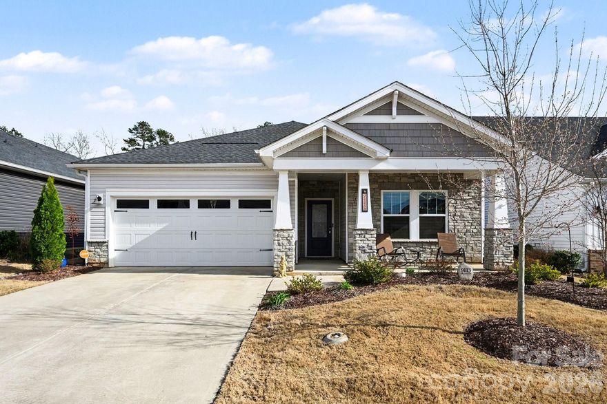 Discover refined comfort at 9113 Myrna Dr in Gastonia, NC. This beautifully appointed 3BR, 2.5BA home offers 2,000 sq ft of light-filled, open-concept living. The chef’s kitchen shines with 42" cabinetry, soft-close hinges, a farmhouse sink, and recessed lighting. A versatile flex room features a Murphy bed and custom built-ins. Relax on the screened porch or stone patio with powered awning. HOA covers lawn care and amenity access—peaceful setting just 30 minutes to Uptown Charlotte.