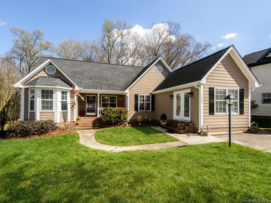 Charming ranch home - open with abundance of natural light! 3 bedrooms (2 with bay windows); 2 full baths that boast ceramic tile; vaulted great room features a wood burning fireplace & laminate wood flooring; den/bonus room has ceramic tile, a bar/beverage station & room to play; vaulted dining room w/laminate wood flooring; updated kitchen w/stainless steel range, microwave & ceramic tile; AND you’ll enjoy the front porch & deck overlooking rear yard w/wooded view & storage building. Come see!