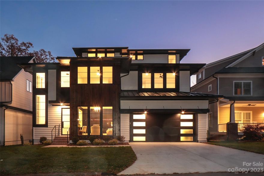 New construction in the heart of Dilworth/Southend! This custom home with modern details was built by renowned local builder Jas-am. 5 bed 5.5 bath Lg. guest room or second primary on main as well as primary suite on second floor will fit the needs of todays buyer. The open kitchen features Wolf/Subzero appliances, waterfall countertops, and custom tile backsplash. Second floor features laundry, three add. beds and spacious primary suite w zero entry shower. Third floor bonus room and full bath with city view of uptown Charlotte. Stained Cypress wood on exterior, dramatic modern lighting, outdoor space w screened porch, landscaped yard w/ irrigation, so much more! Quiet street in the heart of it all!