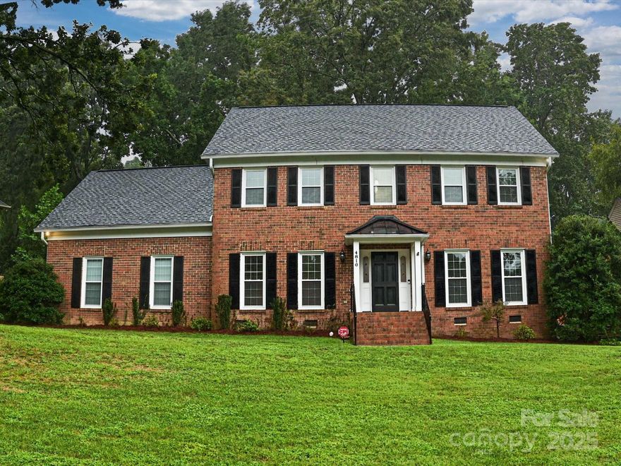 Beautiful full-brick 2-story in desirable South Charlotte! Nestled on a quiet Linden Oaks cul-de-sac, this 4-bedroom, 2.5-bath home with a bonus room is move-in ready. Freshly painted with newly refinished hardwoods, new carpet, and a new roof. The classic floor plan offers a seamless blend of formal and casual spaces, including a dining room, breakfast area, and sunroom. Upstairs, the spacious primary suite features a thoughtfully updated ensuite with a walk-in shower, garden tub, and dual vanity. Three secondary bedrooms and a bonus room share an updated hall bath. Step through sunroom to enjoy outdoor living on the deck or patio overlooking the fenced backyard—perfect for relaxing or entertaining. Attached 2-car garage with additional storage. Convenient to shopping, dining, entertainment, and major highways!