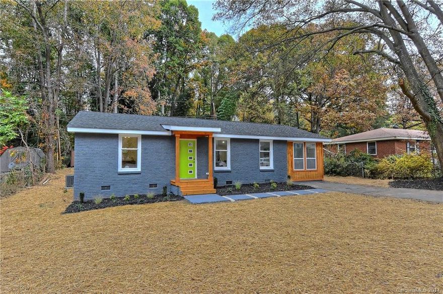 Mid-century modern, totally renovated ranch is ready for your housewarming party! Just around the corner from Midwood & NODA. Soaring cathedral ceilings in LR, DR & in fabulous new kitchen. SS appliances, butcher block countertops & tile backsplash. Amazing upgraded lighting package throughout! New spa-like master bath w/huge seamless glass, walk-in shower & walk-in closet. Refinished hardwood floors, dedicated laundry room, new roof, new H2O heater, HVAC , plumbing & amazing new teak patio.