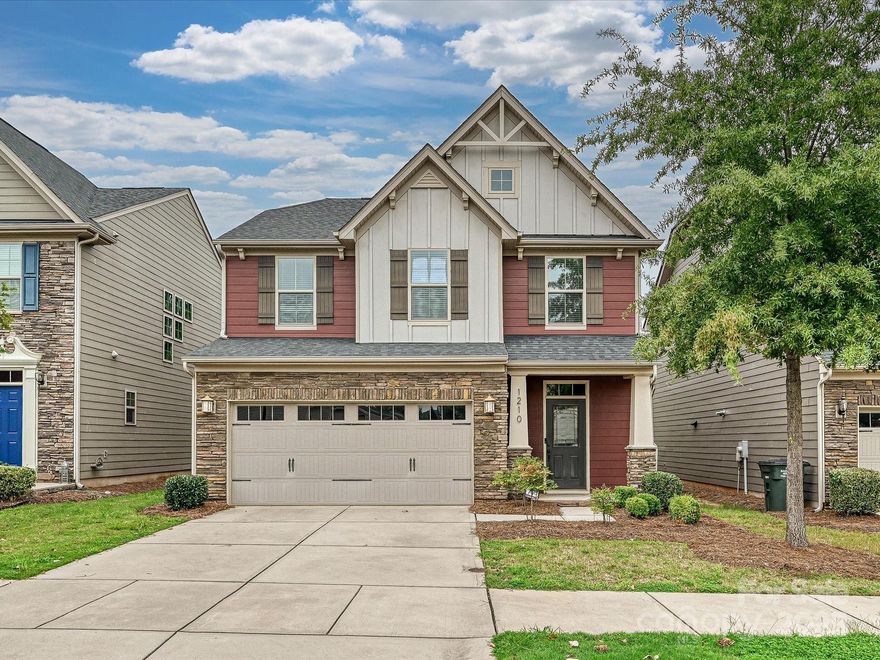 Built in 2017, this 4-bedroom, 2.5-bath home at 1210 Piedmont Park Drive blends modern style with thoughtful builder upgrades in Charlotte’s desirable City Park community. Just minutes from Uptown and South End, City Park offers sidewalks, retail, dining, and HOA-included lawn care for added convenience. The kitchen features a gourmet island, enhanced cabinetry, stainless appliances, and a vented hood. Crown molding, wainscoting in the dining room, and a box-trim staircase add elegance, while the family room is centered around a cultured-stone fireplace with slate surround. Upstairs, the primary suite boasts a tray ceiling, walk-in closet, and ensuite bath. Additional highlights include ceiling fans in every bedroom, built-in speakers, and custom wall trim in one secondary bedroom. A versatile fourth bedroom works perfectly as an office or guest room. Enjoy all that City Park has to offer.