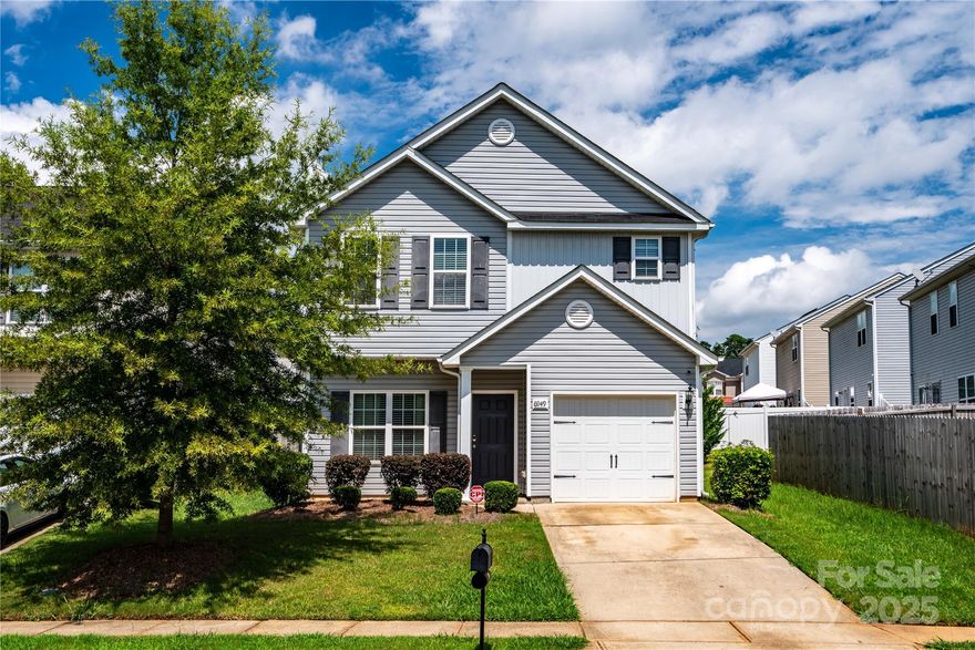 Multiple offers received. Asking for all offers by 3 pm today. Well-maintained 3BR/2.5BA home less than 10 years old, featuring gorgeous hardwood floors and an open, inviting floor plan. The spacious great room flows into a dining area overlooking the kitchen, which offers granite countertops, a breakfast bar, two pantries, and plenty of workspace. Upstairs you’ll find three bedrooms, including a primary suite with vaulted ceilings, a walk-in closet, and a beautifully appointed ensuite bath with dual sinks and a walk-in shower. Convenient upstairs laundry. Solar panels help reduce electric bills—an added bonus for budget-conscious buyers. The fenced backyard is ideal for pets, play, or relaxing outdoors. This home checks all the boxes for comfort, efficiency, and style!  Per sellers- property line extends in rear beyond fence.