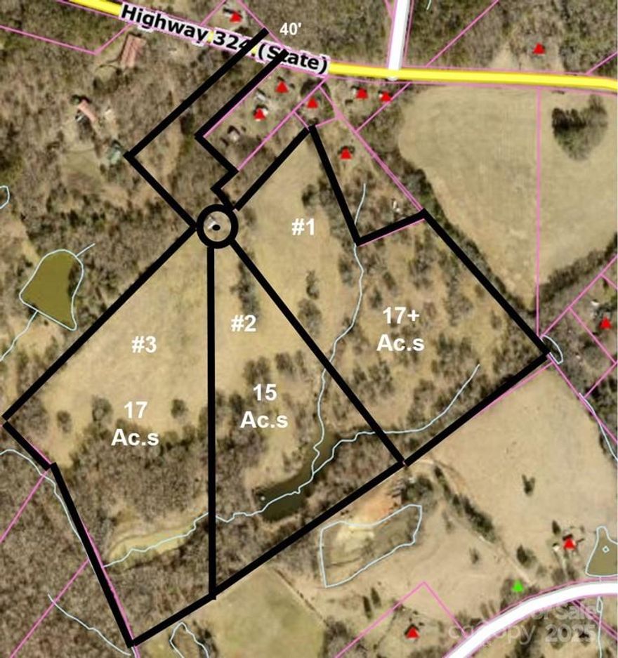50 acres on Hwy. 324 in York County near Rock Hill & York. Offered as a package of three separate tax parcels as shown below:  $1.1 million includes all the surveying cost.  Well established pasture areas on much of this property, also two spring fed ponds. Fencing around the perimeter, property has served as grazing for cows and horses for the past 25+ years.
