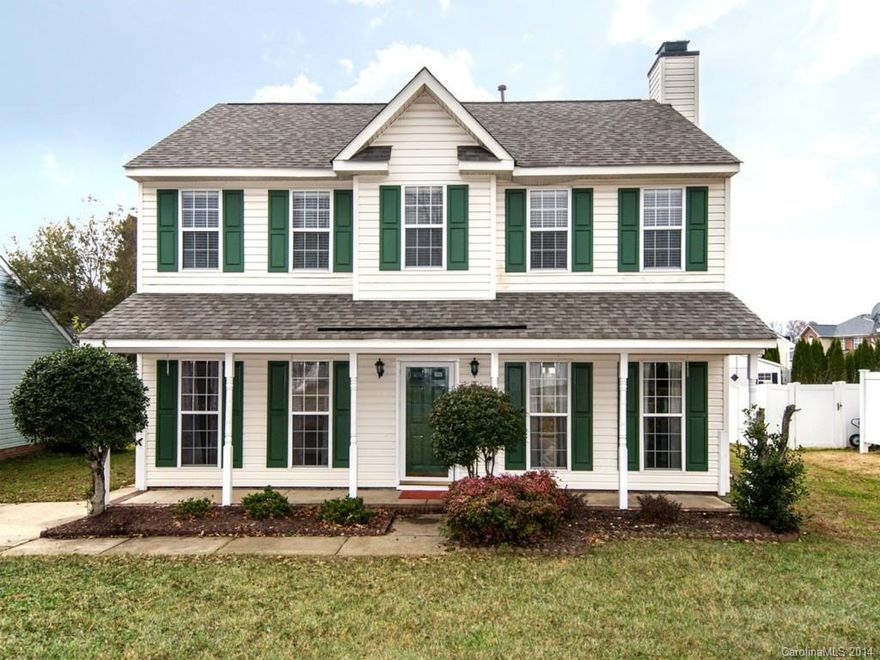 Cute home in great neighborhood close to shopping.  Large family room with hardwood floors and gas logs. Master Suite with walk-in closet and on-suite bathroom.  Nice size 2nd and 3rd bedrooms - all upstairs.  Clean and move-in ready!