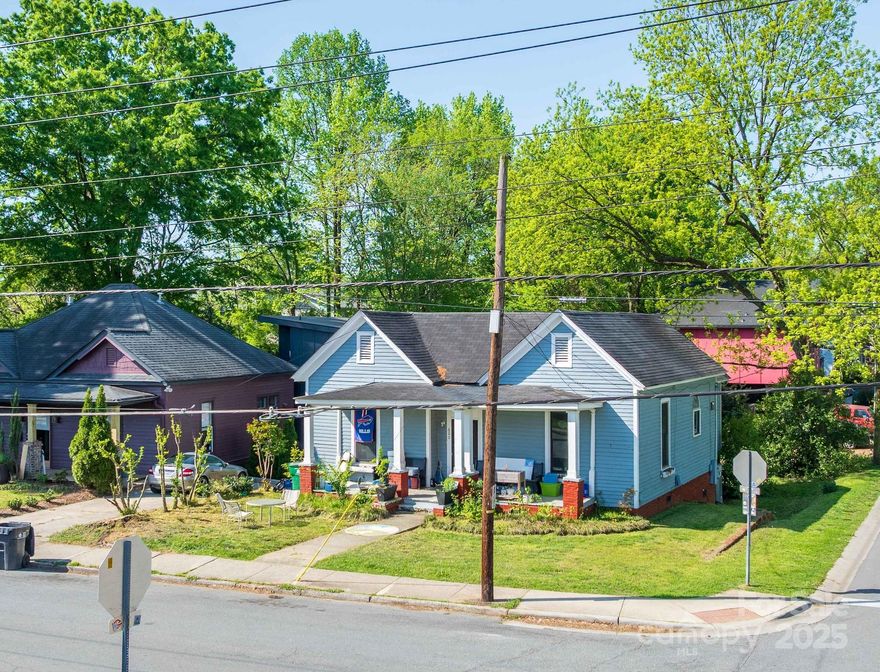 Quintessential 1900s bungalow in the vibrant NoDa neighborhood. With approximately 1,462 SF, this charming property sits on a prominent corner lot, offering visibility, character, and potential.

Featuring hallmark early 20th-century details, a deep front porch, original trim, and twin gables, this home blends timeless curb appeal with a welcoming presence. Inside, you’ll find a versatile layout ideal for conversion to a creative commercial space.

The City of CLT has approved light commercial uses, including studios, galleries, and offices (subject to a formal change-of-use), creating an opportunity for entrepreneurs, artists, or small business owners to plant roots in NoDa.

Located near NoDa’s iconic bars, restaurants, shops, and the 36th Street light rail station, this property offers walkability, history, and future potential. Whether you preserve its residential charm or create a boutique business, inspiration abounds.