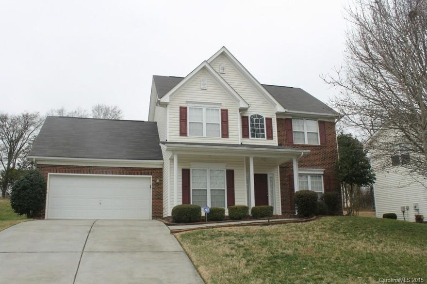 Come on in...See this gorgeous 3BR 2.5BA Two story home! Home features 2 car garage, large great room with gas logs. Roomy kitchen w/breakfast area. Spacious master with a garden tub and separate shower. Semi-private backyard. Convenient to I-85, I-77, I-485, UNCC Charlotte, and shopping. This 3BR 2.5 BA home has over 1600 sq ft!