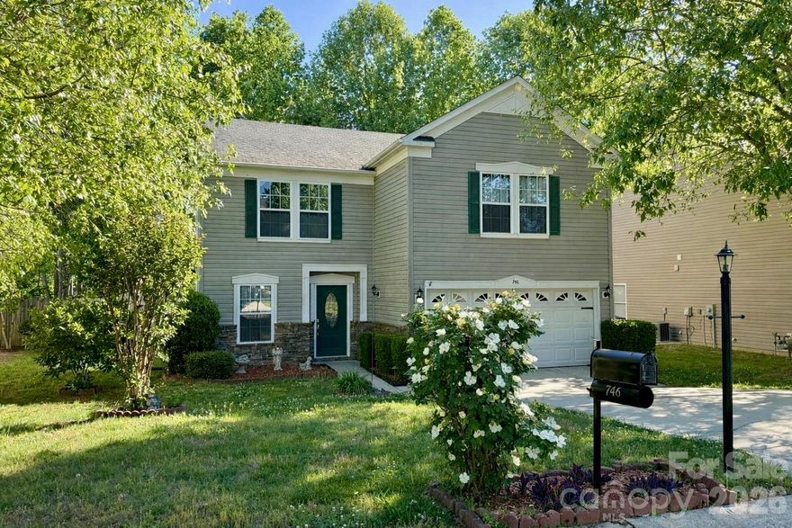 Beautifully maintained and thoughtfully designed, this 3-bedroom, 2.5-bath home blends comfort, functionality, and style. Inside, you’ll find a neutral color palette and spacious open living areas ideal for everyday living and effortless entertaining.
The kitchen is the heart of the home, featuring updated stainless steel appliances, a glass mosaic tile backsplash, tile flooring, and durable Corian countertops. It flows seamlessly into the main living spaces, creating a warm and inviting atmosphere for gathering with family and friends.

Upstairs, a versatile second-floor living area is perfect for a media room, gaming space, or flex area to fit your needs.  Additionally you will find the large primary suite offering a private ensuite bath and generous closet space along with two additional bedrooms that are roomy and well-appointed. 

Can we say outdoor living?!? Step outside to a fenced, tree-lined backyard offering privacy and seclusion.  There you will find a 10x12 covered concrete area and a separate 10x10 grilling patio — both ideal for entertaining. The home and grounds are beautifully illuminated with custom landscape lighting.  Additional features include two storage buildings and a whole-yard irrigation system. Property line extends beyond the fence into the trees for added privacy. 

Neighborhood amenities include a community park, walking trails, and even a dog park... and more to come!

Schedule your private showing today — this one truly has it all.