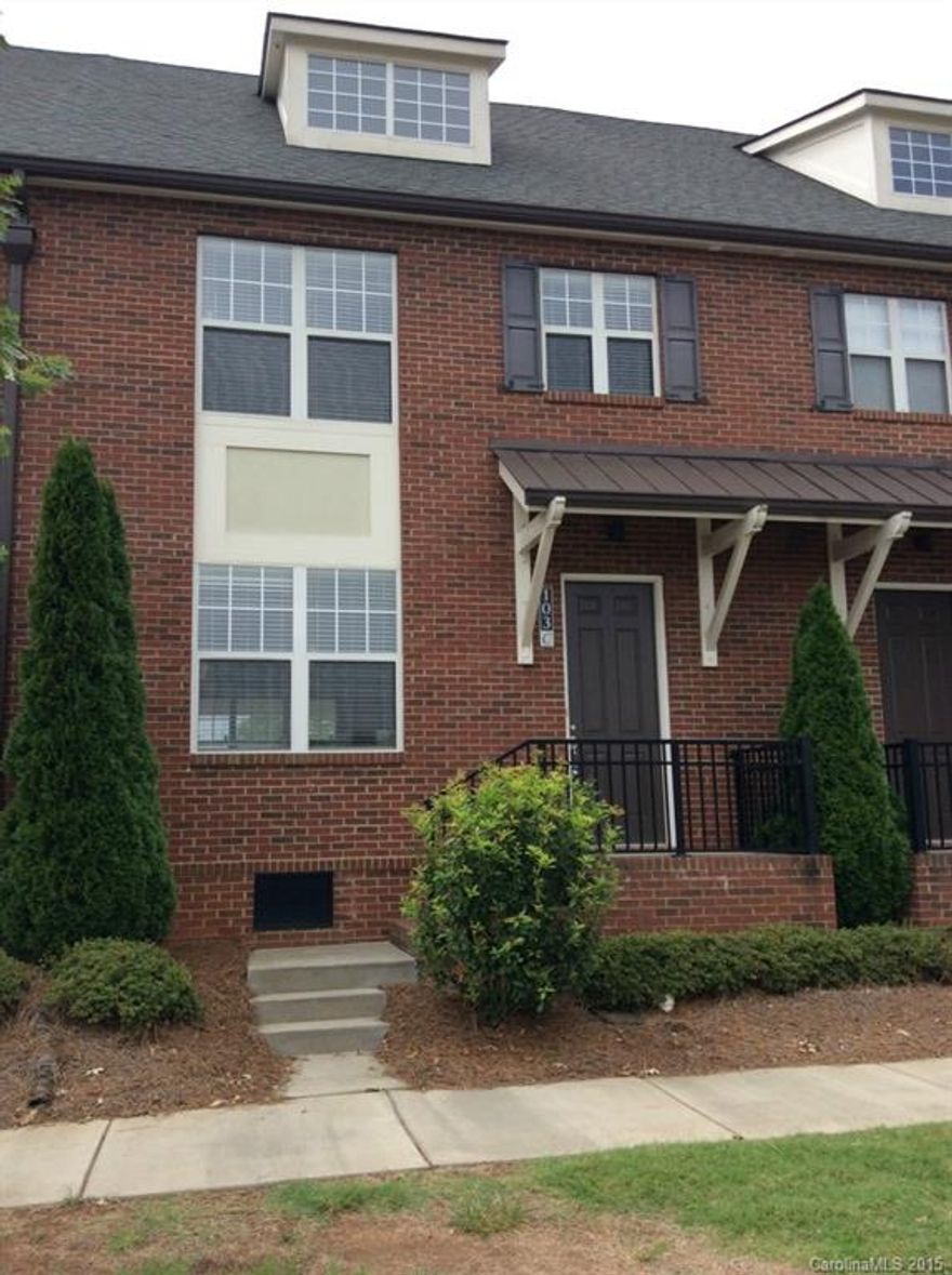 Charming 3 story townhome in Mooresville! Open floor plan with lots of natural light. Upgrades galore- brushed nickel fixtures throughout, granite countertops in kitchen, luxurious master suite with dual vanities and garden tub! 2 car garage on ground level with tons of extra storage