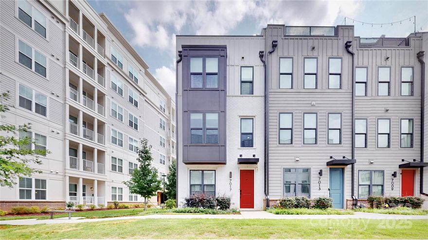 Rare rental opportunity for a stunning four-story, four-bedroom end-unit townhome with a rooftop sky terrace and no carpet—LVP flooring throughout! The first floor offers a welcoming foyer, bedroom with en-suite full bath, and a two-car garage. The second floor features a spacious open-concept layout with a gourmet kitchen with bar seating, a dining area, and a sunlit living room, plus a custom wine bar/coffee station and outdoor deck off the kitchen. On the third floor, you'll find two more bedrooms, each with en-suite full baths, and a laundry closet with washer and dryer included. The top floor includes a fourth bedroom, full bath, and a versatile bonus space—ideal for an office, gym, or entertaining area—with direct access to the rooftop terrace. TVs are included in all bedrooms and living spaces. Unbeatable location—walk to bars, restaurants, and nightlife, with easy access to Uptown and major interstates.