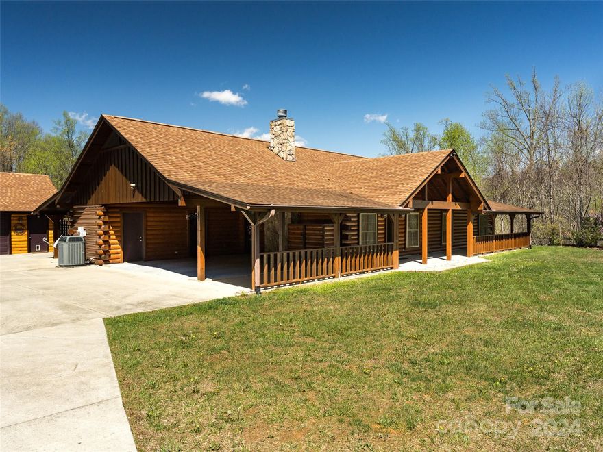 ONE-OF-A-KIND LOG HOME ON NEARLY 7 ACRES WITH STUNNING VIEWS! OFF THE FRONT OF THE HOUSE YOU HAVE CLOSE UP VIEWS OF SUGARLOAF MOUNTAINS ROCK OUTCROPPINGS AND OUT BACK LONG RANGE MOUNTAIN VIEWS! SITUATED PERFECTLY TO ENJOY THE BEAUTIFUL PROPERTY INCLUDING A ROLLING MEADOW AND SMALL POND. THE INSIDE OF THIS ONE LEVEL HOME WITH NO STEPS FOR ENTRY OFFERS A GREAT ROOM WITH VAULTED CEILINGS AND STONE FIREPLACE, THREE SPACIOUS BEDROOMS, AND A COZY MOUNTAIN CABIN
ATMOSPHERE! LARGE DETACHED GARAGE WITH ATTACHED TRACTOR SHED OFFERS TONS OF STORAGE.