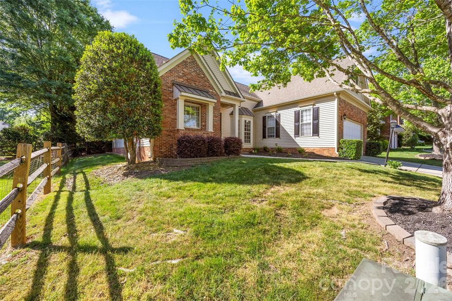 Great 1.5 story layout with primary plus 2 bedrooms on the main floor.  Architectural details such as crown molding, rounded corners, and tall ceilings, and 8 foot doors make this home feel very custom and add so much character.  Large patio in the back with lots of greenery making for a private space for relaxing, grilling, or catching a game of corn hole! Cuthbertson school district and convenience to shopping and quaint downtown Waxhaw make this a true gem.  New carpet and paint!