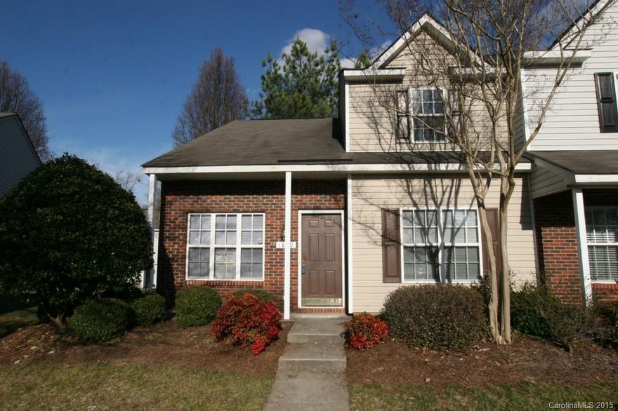 End Unit! Great University area location & move in ready. New carpet, fresh paint. 2 story family room with gas log fireplace and wired for surround sound. Master bedroom on main level. 2 spacious bedrooms w/ good closet space upstairs. Private patio area w/ storage closet. Close to shopping, interstates and UNCC.