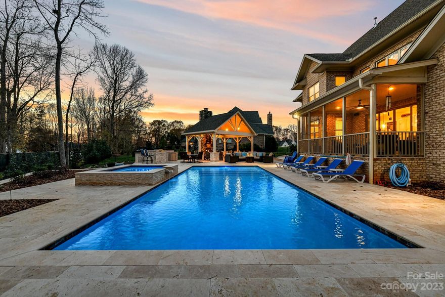 MOVE-IN READY!! WELCOME HOME TO WEDDINGTON! Wait til you see this one! Only 5 minutes to 485 at Waverly/Rea Farms.  See virtual tour with "tour factory" 
A true custom home for buyers that ACTUALLY know the difference. Custom builders personal home. This home is built for life with all high end construction materials. Fully framed on site, no prefab trusses or walls. Large 24" overhangs on the outside. Full custom "Eudys" Cabinets thru out. The kitchen features a Wolf pro gas range. Double ovens. Real hardwood floors on main level. The outside is an Oasis with a large pool & spa plus huge Pavilion with wood burning stone fireplace. The front yard is large enough for a soccer field! Professionally landscaped. Private cul-de-sac street with only 10 custom homes on the street. NO HOA dues!
2 primary suites, one down and one up. Too many high end details to list here. see features sheet. 

Seller is willing to lease back if buyer doesnt need to move in quickly