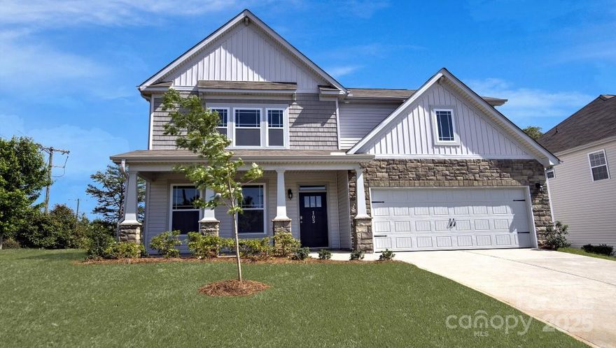 Tap Root Farms is a master planned community in Fletcher, NC featuring well-appointed single level and 2-story homes. Community features will include a 5,000 square foot resort style clubhouse with gym, large pool, playground, pickle ball courts and dog park. At over 3000 sq ft, this 5 bedroom, 3 bath single family home has plenty of room for all your needs. Open concept floor plan with breakfast area, formal dining room, family room, and chef’s kitchen with butler’s pantry. The kitchen boasts beautiful countertops, tile backsplash and ss appliances. Guest bedroom sits on the main floor with a full bath. Upstairs you will find an additional 4 bedrooms as well as the laundry room for convenience. *Home features are subject to change without notice. Internet service not included. Sq footages are approximate*