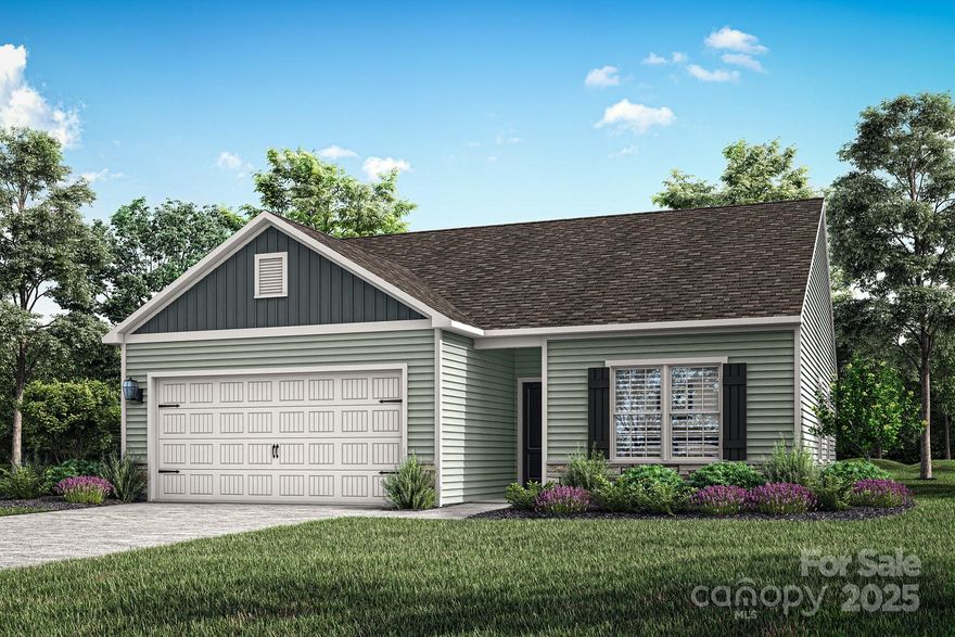 This beautiful home in Gastonia is designed with comfort and convenience in mind, making it the perfect fit for growing families or anyone seeking modern living. Located in the serene community of Stagecoach Station, this thoughtfully designed one-story home boasts three spacious bedrooms, two bathrooms, and an attached two-car garage. Its open-concept layout creates a seamless flow between the kitchen, dining, and living areas, ideal for hosting and enjoying quality time with loved ones. With upgraded features included, the Aaron is move-in ready and offers everything you need to enjoy a functional yet stylish home.

By obtaining financing through our preferred lender take advantage of seller concessions, like our Builder Paid Closing Costs. Plus take advantage of our $0 Down Programs.