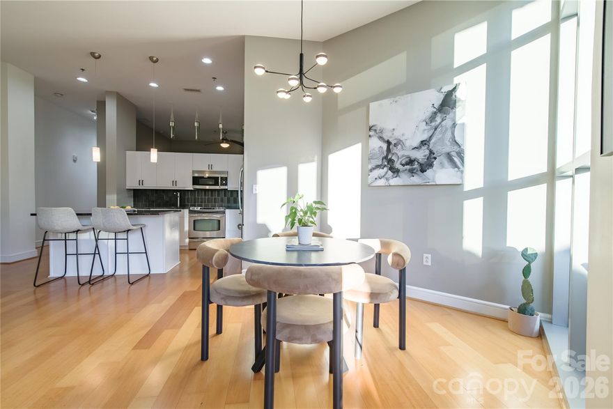 Experience elevated urban living in this extra-large one-bedroom residence at 333 West Trade Street in Uptown Charlotte. Located on the desirable sky terrace level, Unit 708 features soaring 11-foot ceilings and a unique open floor plan filled with natural light.
The expansive great room flows seamlessly into a dedicated dining area, offering flexible space for everyday living and entertaining.
The standout feature is the oversized private terrace — a rare Uptown retreat with ample room for grilling, outdoor dining, and lounge seating. Enjoy true indoor-outdoor living in a high-rise setting.
Steps from Bank of America Stadium, Spectrum Center, dining, nightlife, and cultural attractions, 333 West Trade offers premier amenities and unbeatable walkability. A rare opportunity to own a distinctive condo with exceptional outdoor space in the heart of Uptown.